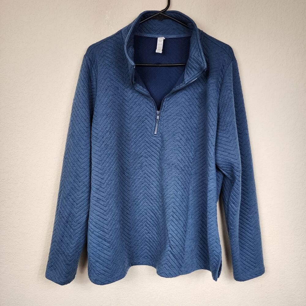 1X RBX Blue Black Speckled Long Sleeve Sweater Top